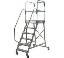 Лестница с платформой KRAUSE CORDA 6 ступеней, передвижная 820044 820044